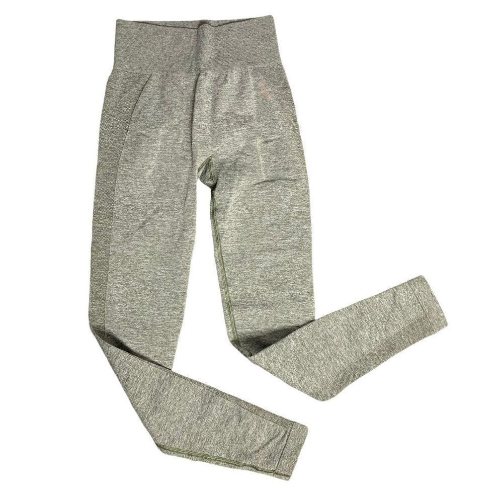 Gymshark Flex High Waisted Leggings XS Grey Athletic Stretch Knit Seamless
